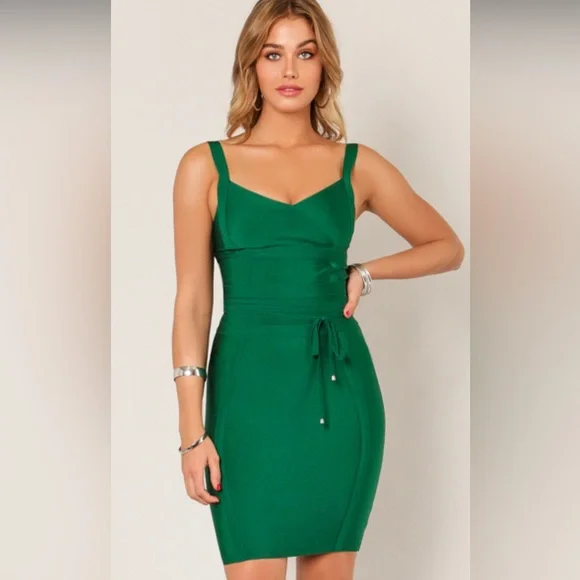 Bodycon Collection Emerald Bandage Dress Emerald Green Bandage Overlay Gathered Bust Dress Dresses PLT Bodycon Collection Emerald Bandage Dress Emerald Green Bandage Overlay Gathered Bust Dress Dresses PLT